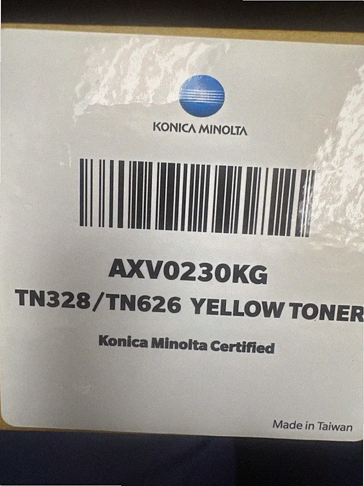 Konica Minolta AXV0230KG TN328 / TN626 Yellow Toner ink for printer