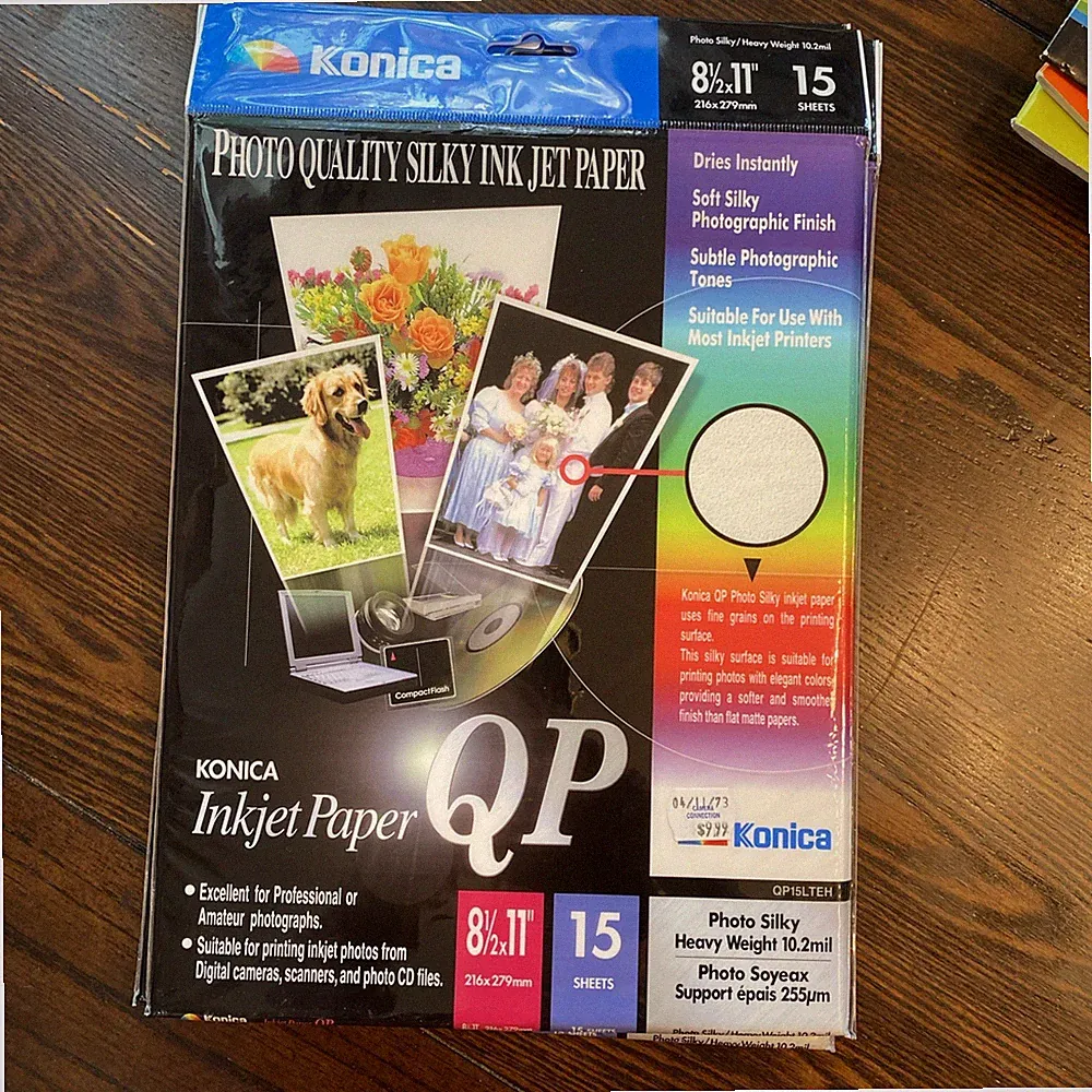 Konica Photo Quality Silky Ink Jet Paper QP 8 1/2" x 11" - 4 packs x 15 sheets